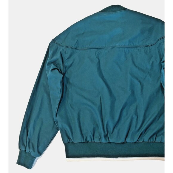 Towncraft VTG 80s 90s Teal Turquoise Full Zip Lightweight Bomber Jacket Mens M - Picture 8 of 10